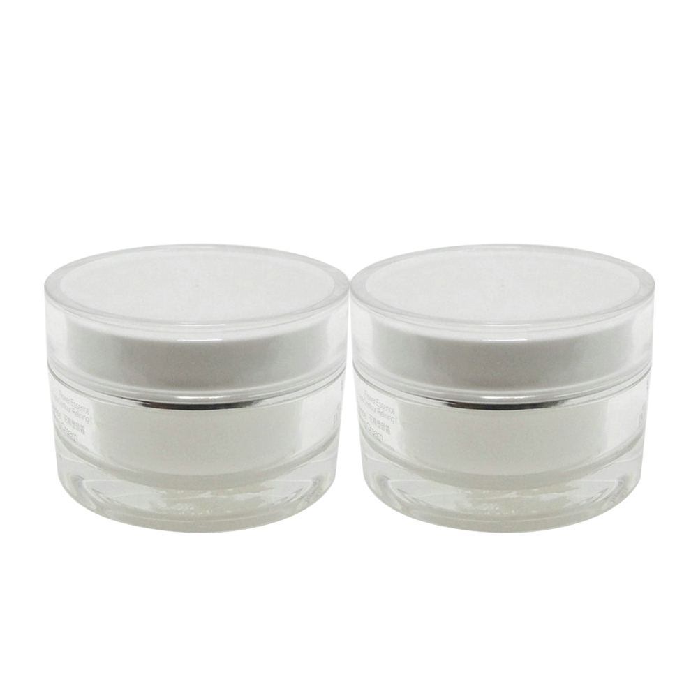 Double Wall PS Face Cream Jar Cosmetic Round Packaging Cream Jar with screw caps Small White Jar