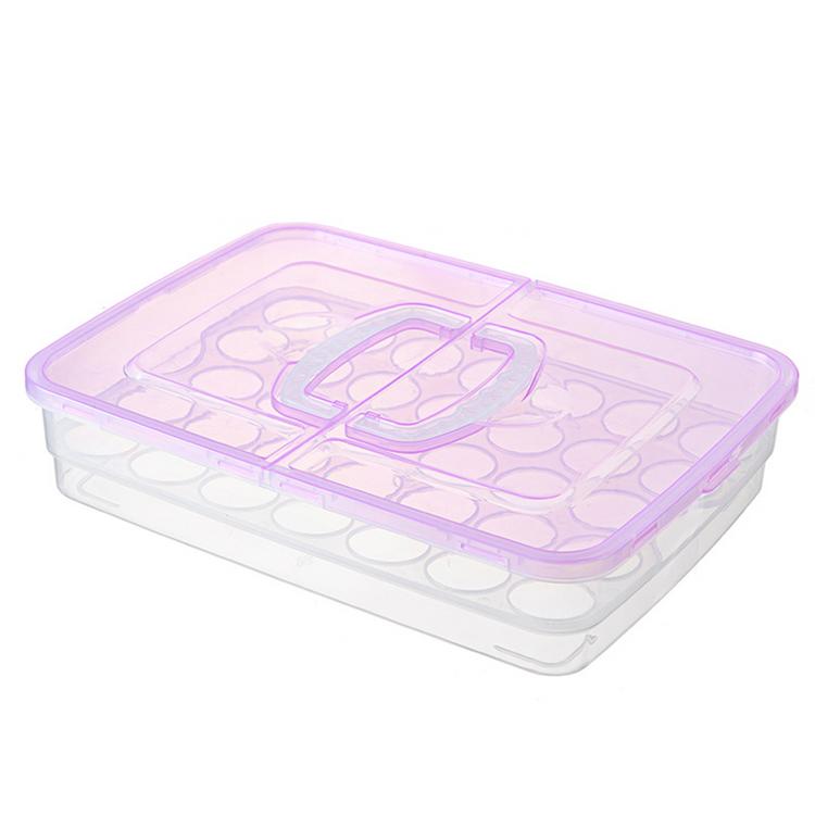 Double-side open lid can carry egg box portable refrigerator duck egg compartment fresh-keeping box can stack storage box