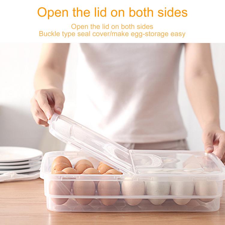 Double-side open lid can carry egg box portable refrigerator duck egg compartment fresh-keeping box can stack storage box