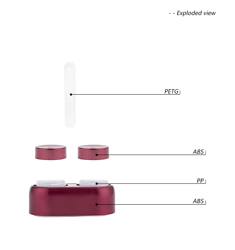 Double wall 12g*2 Red cosmetic packaging jar containers
