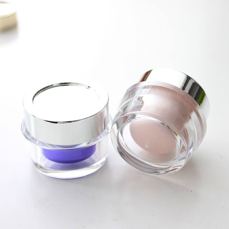Double wall acrylic cosmetic cone shape cream jar 30g 50g 100g
