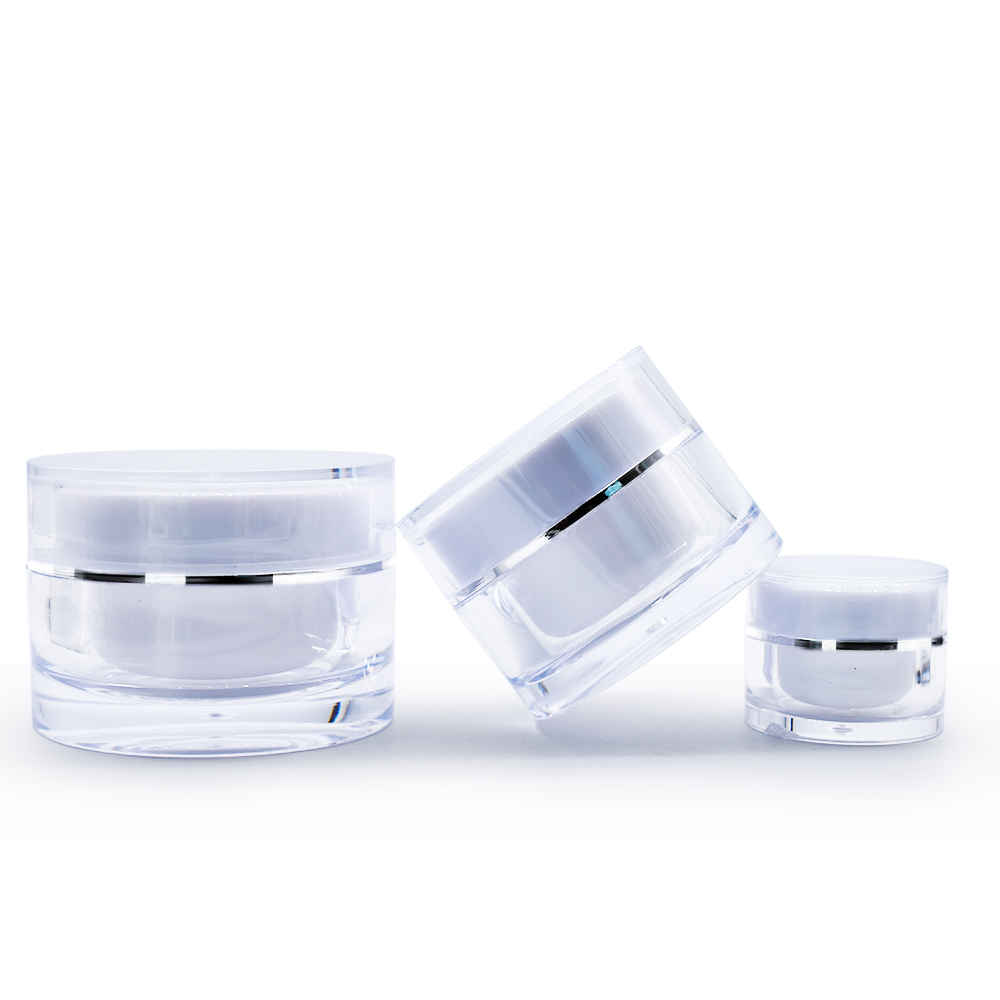 Double wall acrylic jar with silver line 5g 10g 20g 30g 50g ready to ship