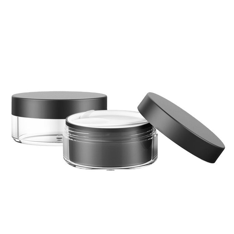 Double wall acrylic round hair care cream jar skincare jar packaging