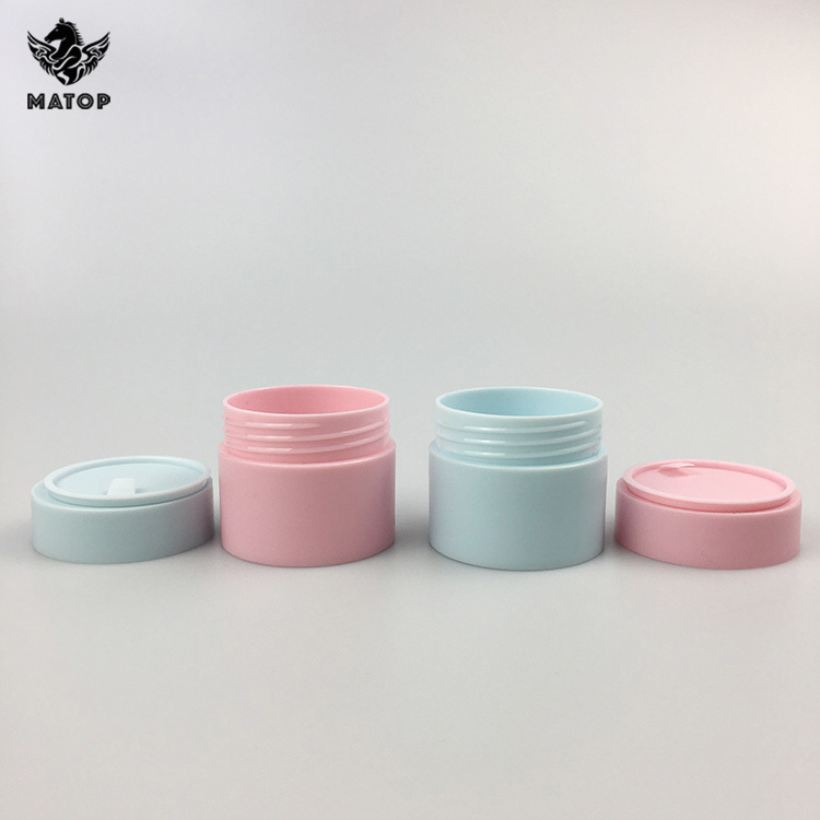 Double wall matte plastic cosmetics face cream empty jar packaging