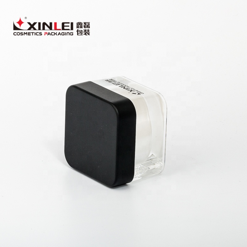 Double wall powder square face cream plastic jerry can 50ml acrylic jar