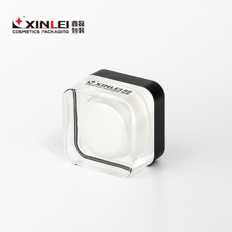 Double wall powder square face cream plastic jerry can 50ml acrylic jar