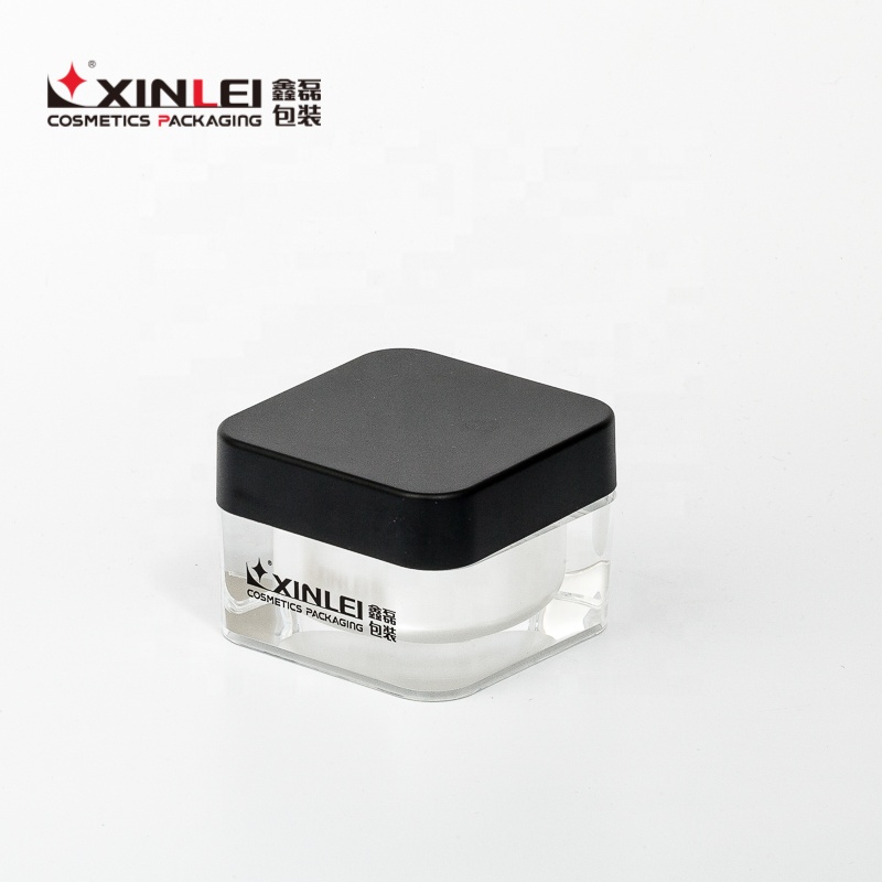 Double wall powder square face cream plastic jerry can 50ml acrylic jar