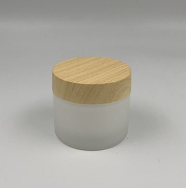 Double wall water transfer printing bamboo style lid 150g skin care cream plastic jar