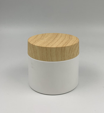 Double wall water transfer printing bamboo style lid 150g skin care cream plastic jar