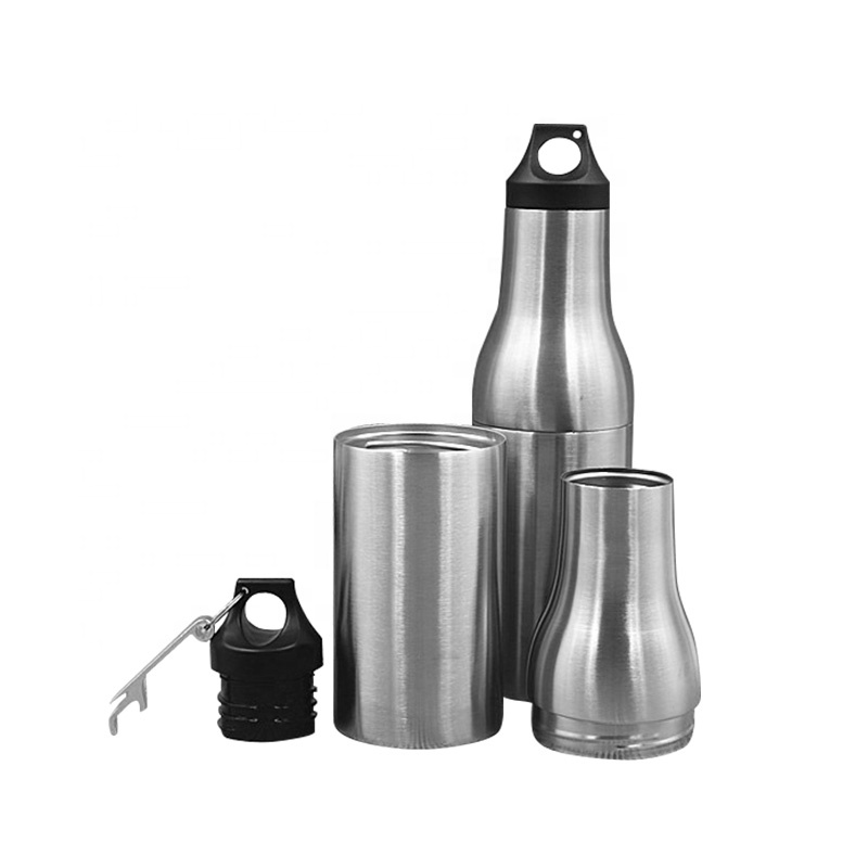 Double walled Insulated Beer Bottle Insulator with Bottle Opener