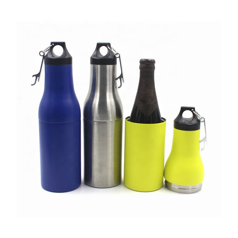 Double walled Insulated Beer Bottle Insulator with Bottle Opener