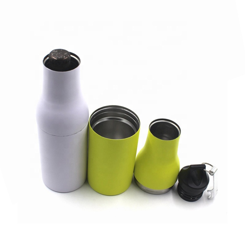 Double walled Insulated Beer Bottle Insulator with Bottle Opener