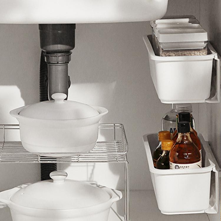 Drawer type cabinet storage rack wall hanging spice shelf free punching household kitchen sink shelf kitchen tools