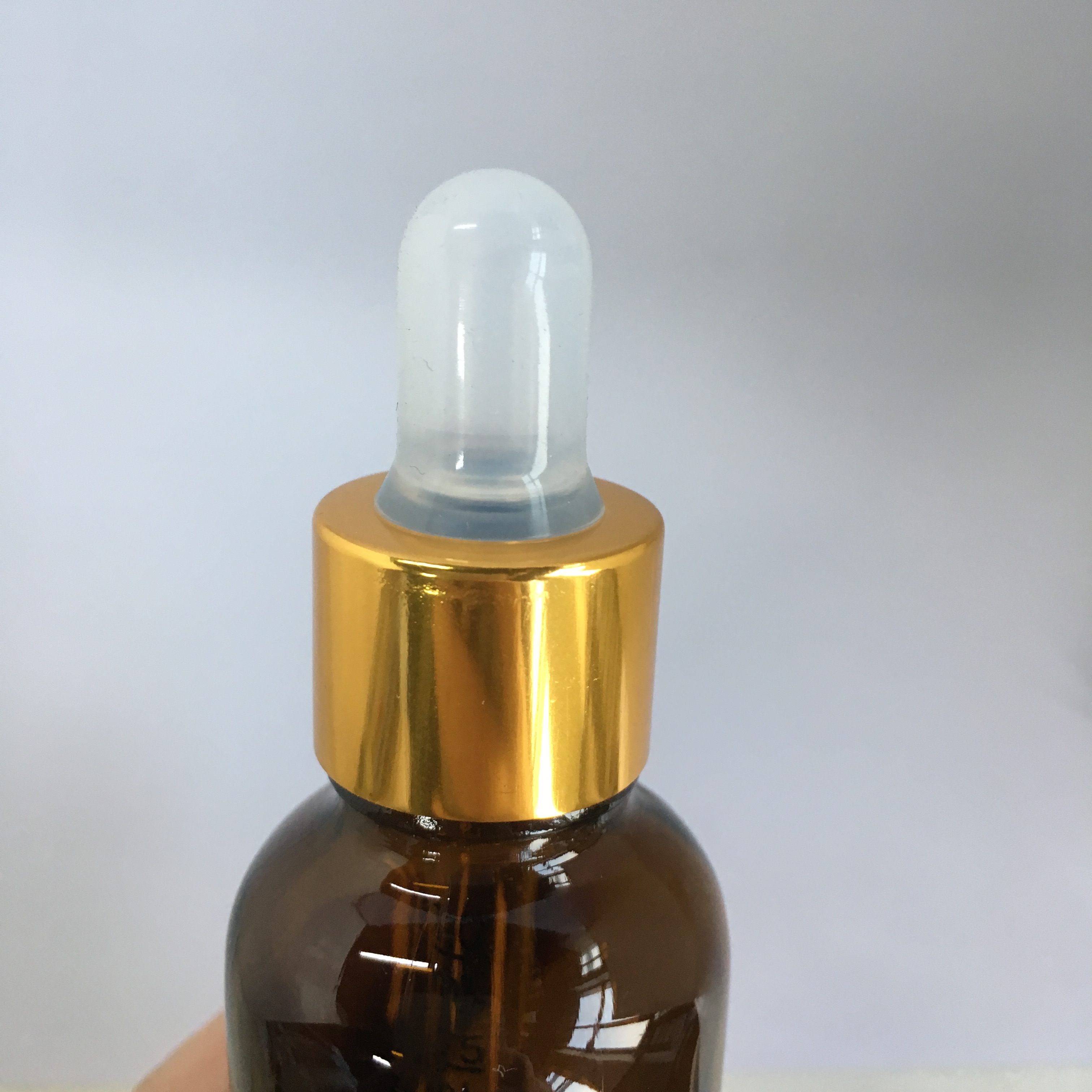 Dropper 50ml Essential Oil Glass Bottle and Gold Cap with Clear Rubber Teat Glass or Silicone Screen Printing Personal Care