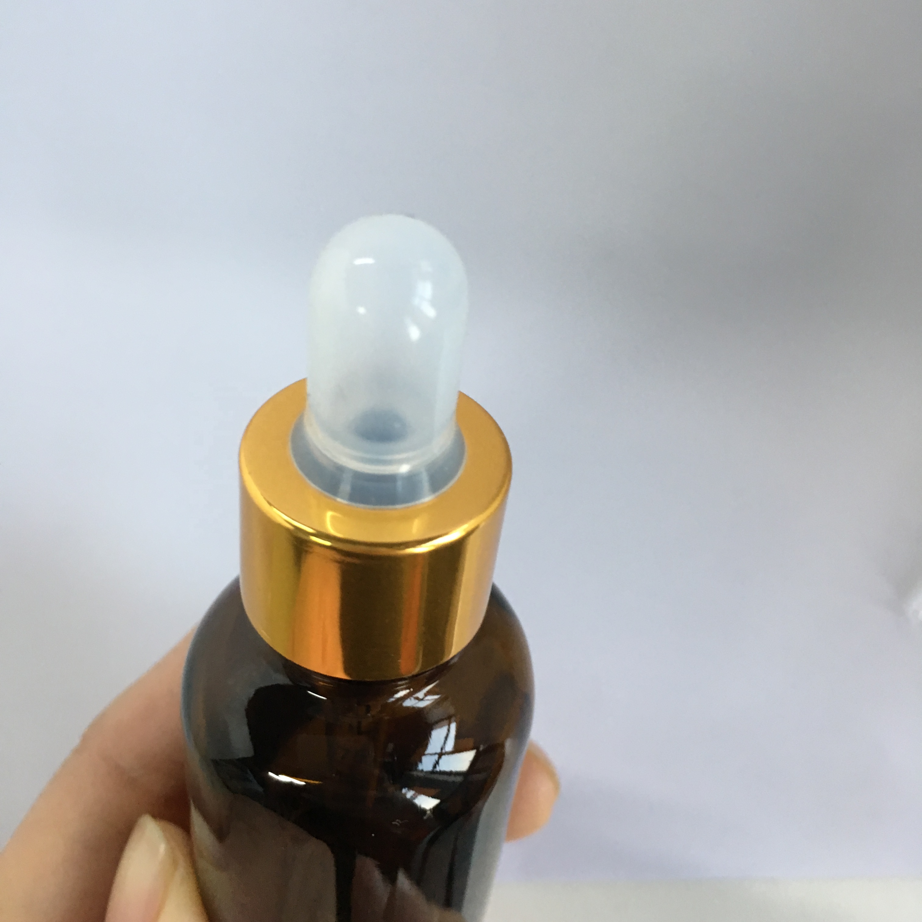 Dropper 50ml Essential Oil Glass Bottle and Gold Cap with Clear Rubber Teat Glass or Silicone Screen Printing Personal Care