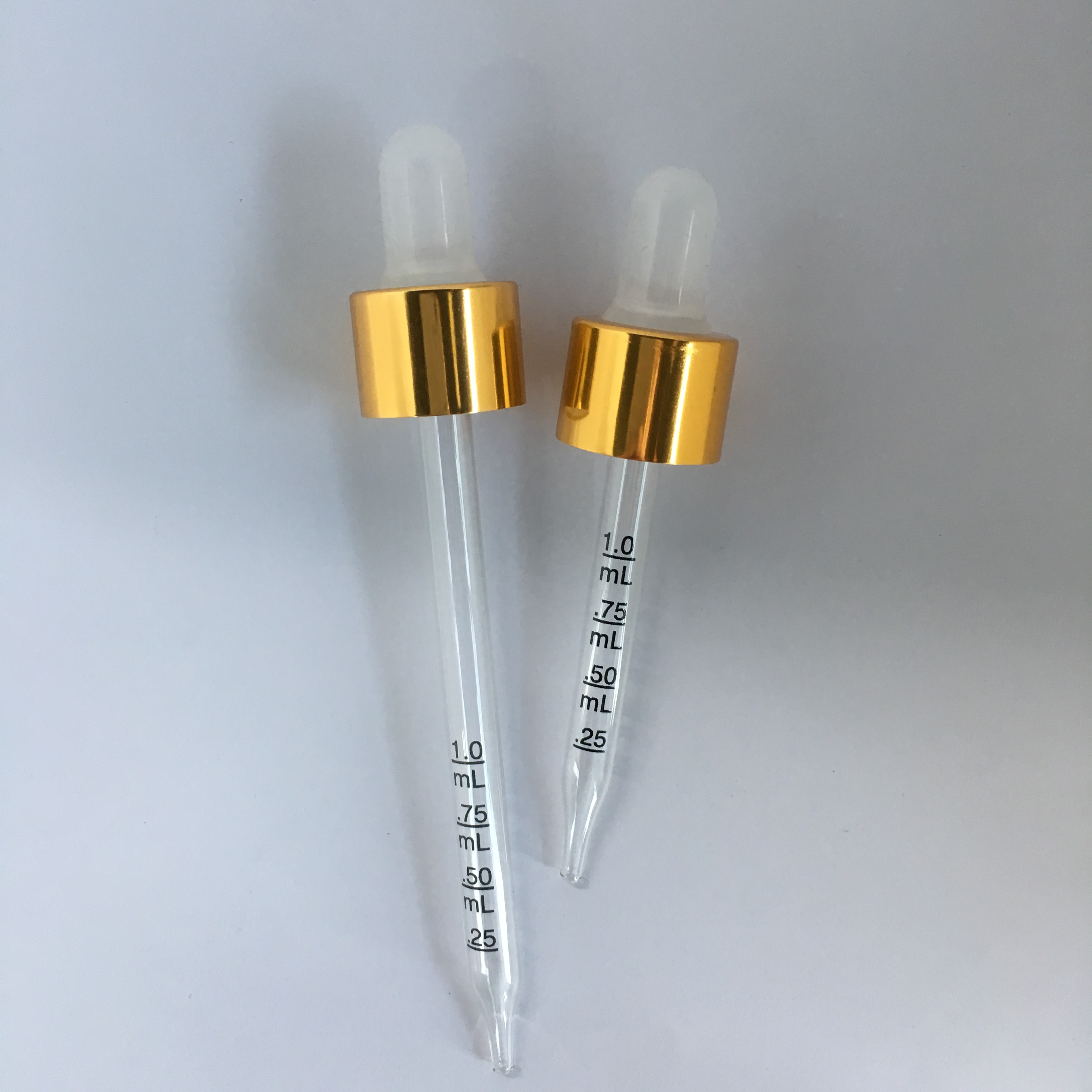 Dropper 50ml Essential Oil Glass Bottle and Gold Cap with Clear Rubber Teat Glass or Silicone Screen Printing Personal Care