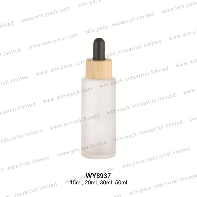Dropper Bottle Flat Shoulder Custom Color 15/20/30/50ml Tube Bottle Wood Like Water Transfer Collar Thick Back Bottle