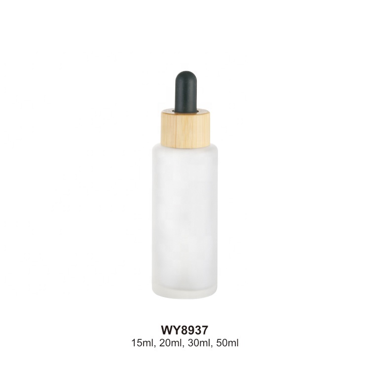 Dropper Bottle Flat Shoulder Custom Color 15/20/30/50ml Tube Bottle Wood Like Water Transfer Collar Thick Back Bottle