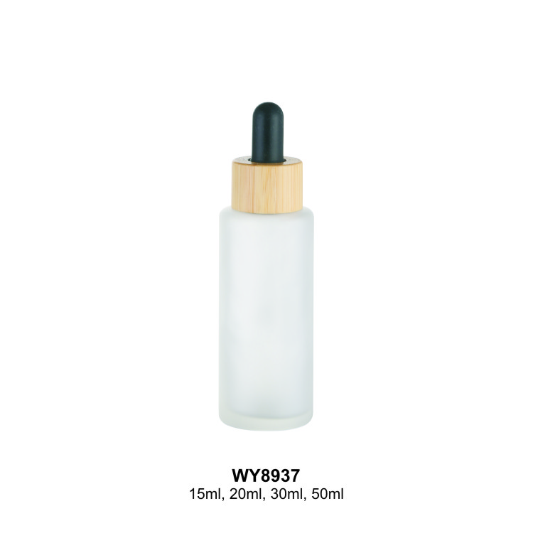 Dropper Bottle Flat Shoulder Custom Color 15/20/30/50ml Tube Bottle Wood Like Water Transfer Collar Thick Back Bottle
