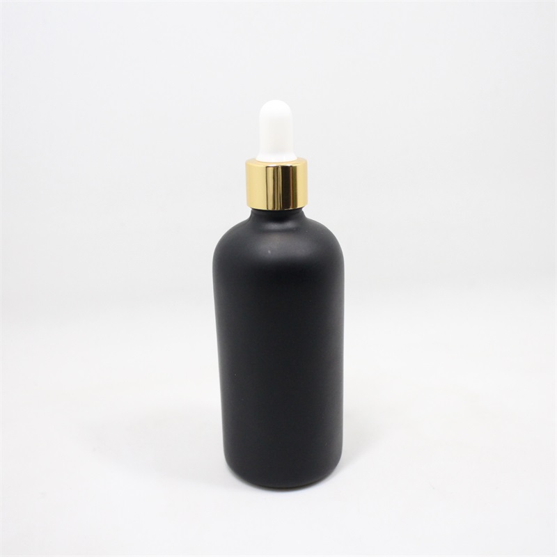 Dropper Bottle black white gold Screw Cap Glass Bottle Clear Blue Amber Green emballage cosmetique