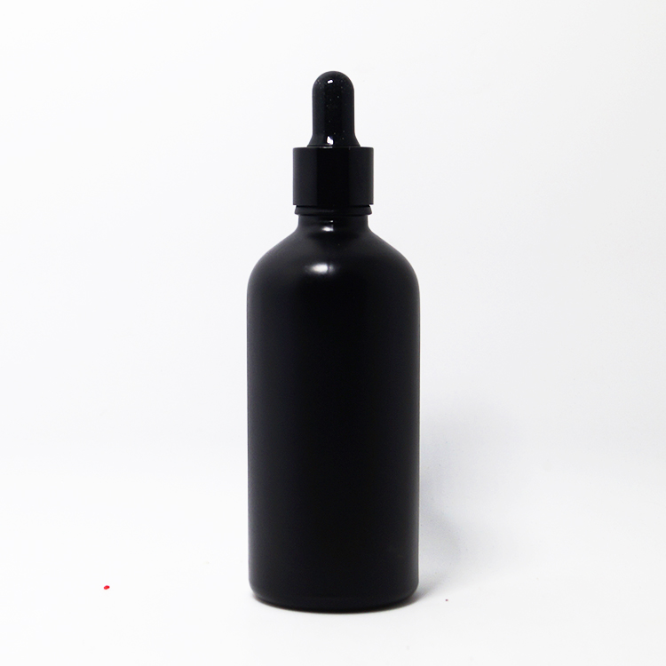 Dropper Bottle with Cap Violet Luxury Frosted 30ml 50ml 100 Ml Black Essential Oil Screen Printing Personal Care UV