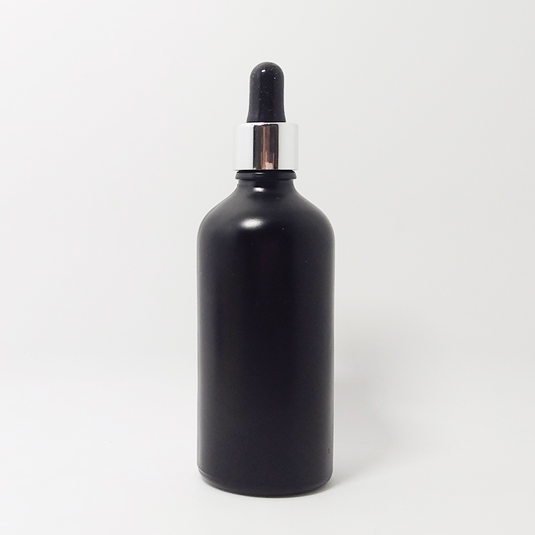 Dropper Bottle with Cap Violet Luxury Frosted 30ml 50ml 100 Ml Black Essential Oil Screen Printing Personal Care UV