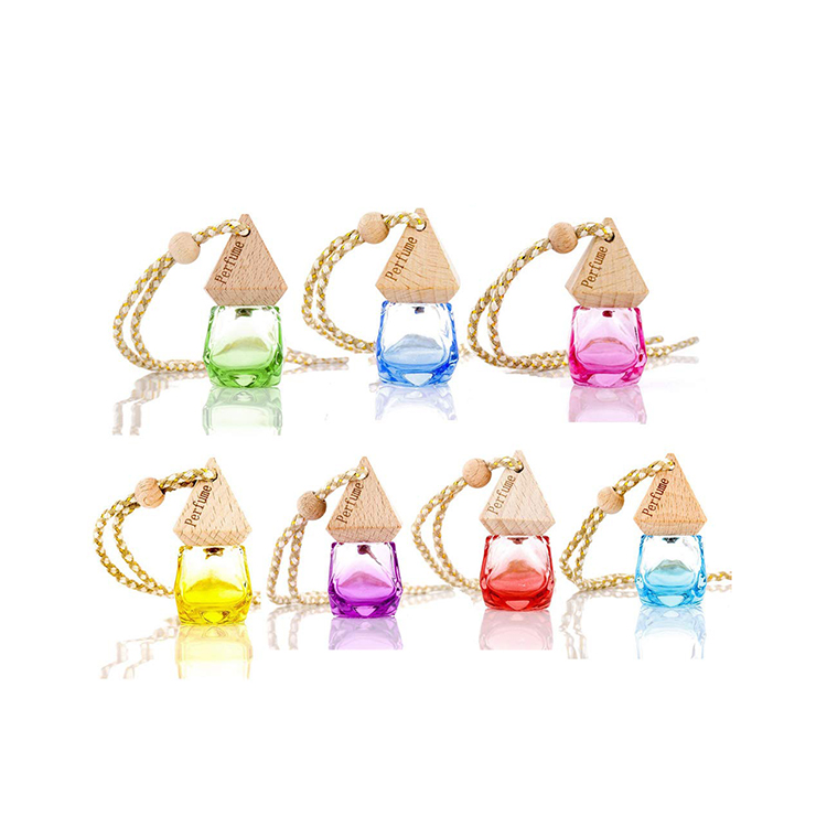Dropshipping Amazon hot sale 6ml Colorful Diamond-Style Car Hanging Perfume Air Freshener Diffuser Essential Oil Perfume bottle