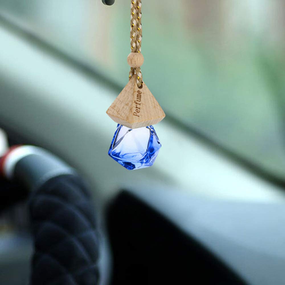 Dropshipping Amazon hot sale 6ml Colorful Diamond-Style Car Hanging Perfume Air Freshener Diffuser Essential Oil Perfume bottle