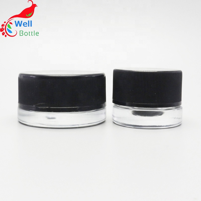 Dry herb jar 3ml 5ml 7ml 9ml 45ml 70ml 90ml 110ml 150ml 180ml 230ml 300ml clear childproof glass jar with childproof cap GJ-888S