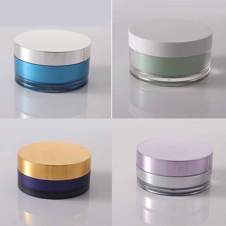Dual Chamber Cream Jar With Double Compartments 50g + 50ml For Eye Cream Day And Night Face Cream Double Effect