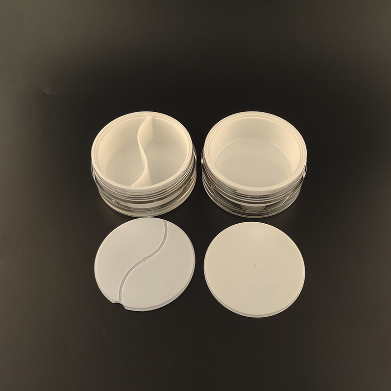 Dual Chamber Cream Jar With Double Compartments 50g + 50ml For Eye Cream Day And Night Face Cream Double Effect