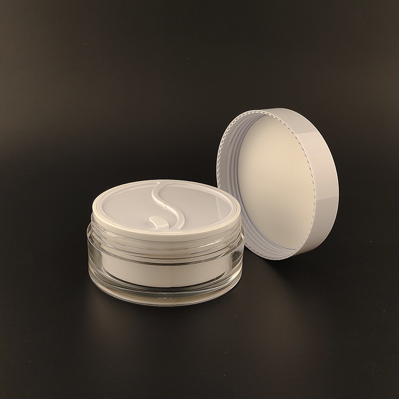 Dual Chamber Cream Jar With Double Compartments 50g + 50ml For Eye Cream Day And Night Face Cream Double Effect
