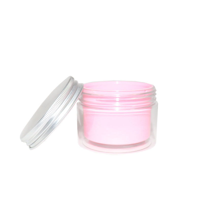 Dual wall 100g PET Hair Conditioner Packaging Jar Plastic Cosmetic Jar Skin Care Body Cream Plastic Cosmetic aluminum lid