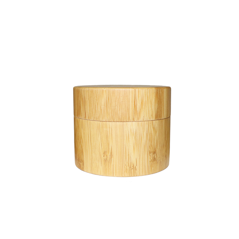 Dual wall bamboo packaging empty cosmetic cream plastic container 15g 30g 50g 100g wood lid plastic jar bamboo lid cosmetic jar