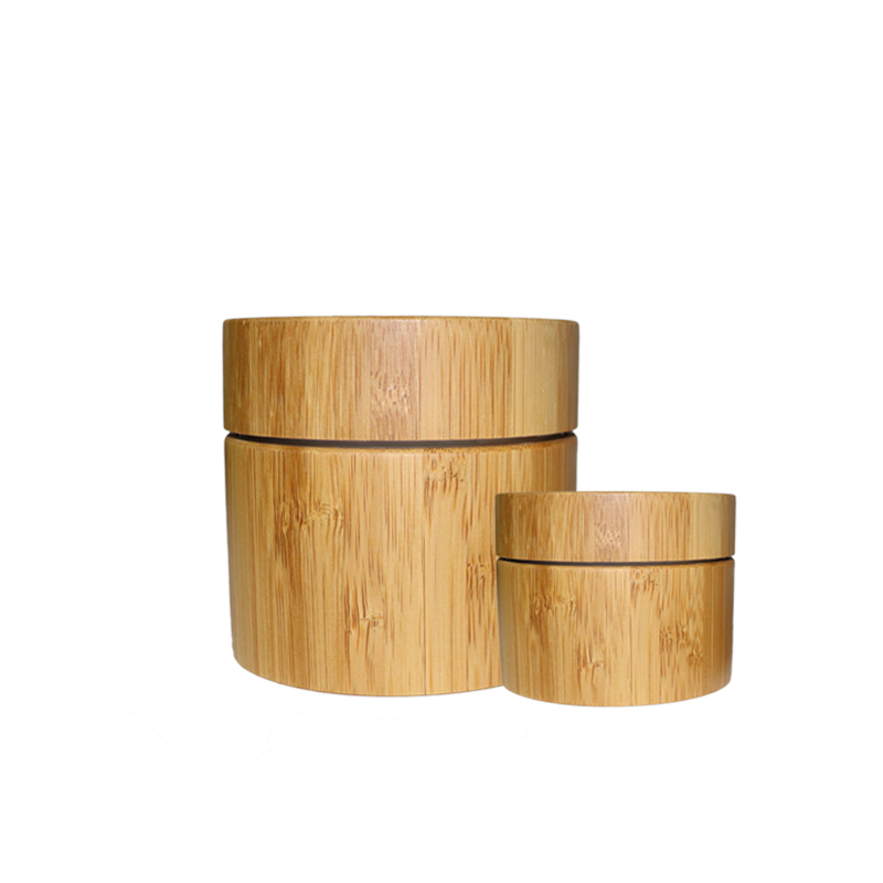 Dual wall bamboo packaging empty cosmetic cream plastic container 15g 30g 50g 100g wood lid plastic jar bamboo lid cosmetic jar