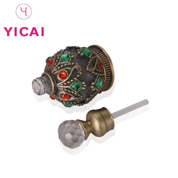 Dubai 15ml Glass With Dropper Metal Craft Fancy Perfume Bottle