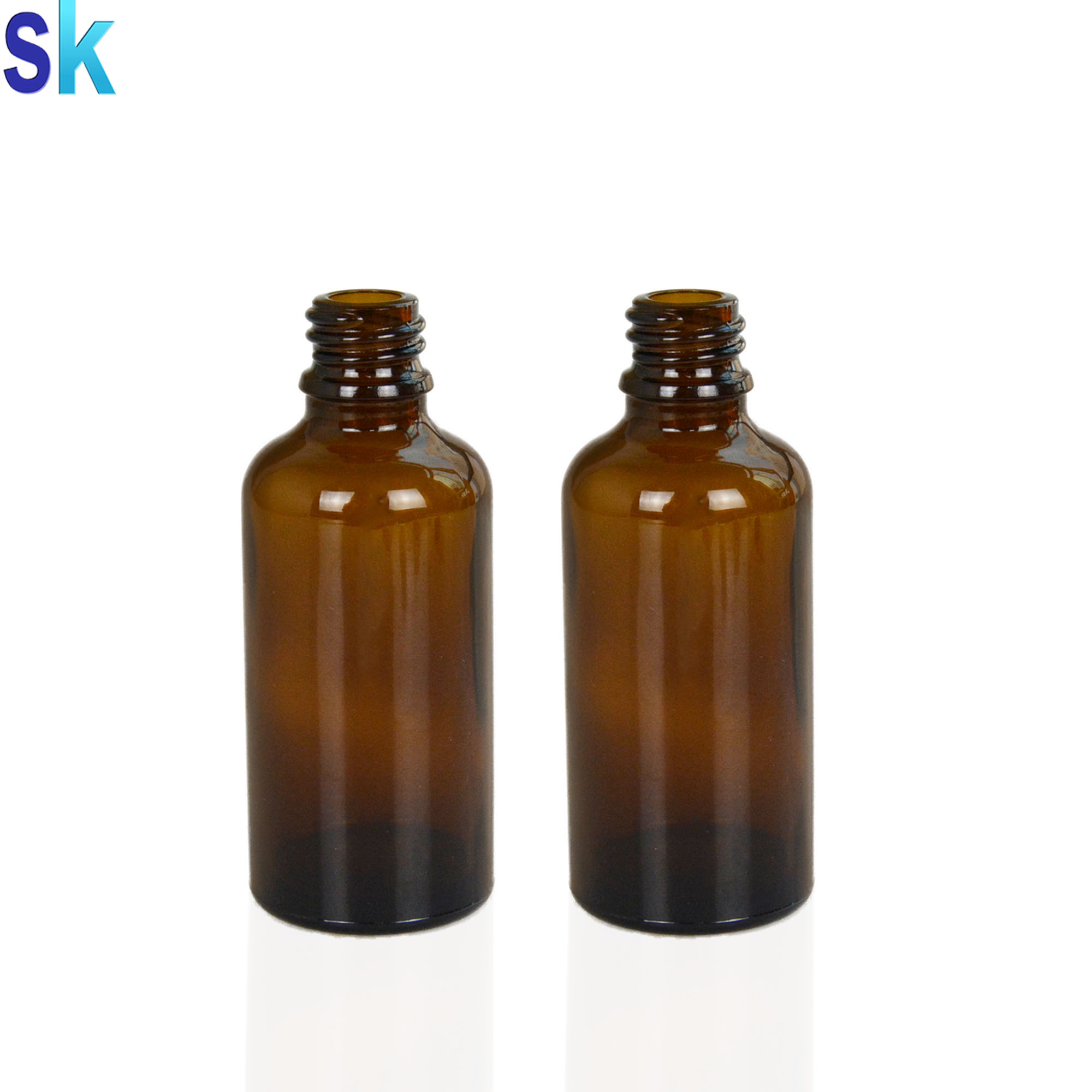Durable 50 ml amber brown glass dropper bottles