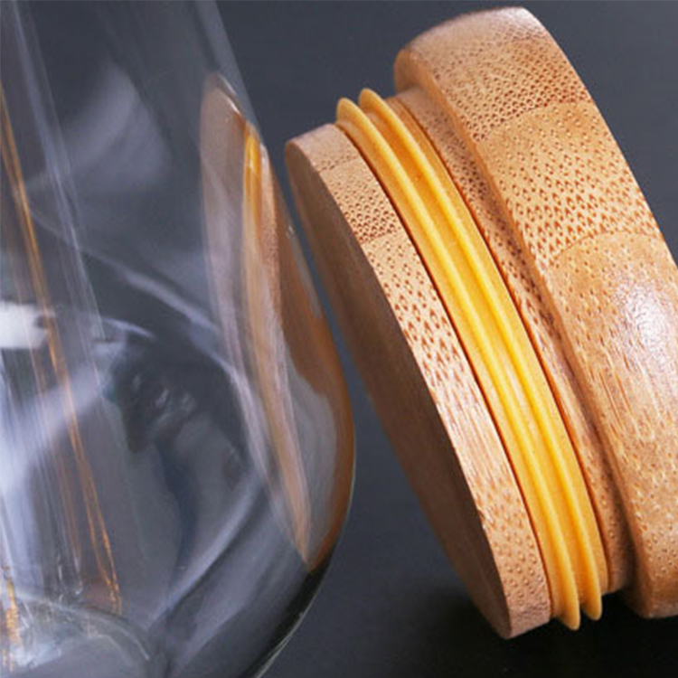 Durable 500ml Glass Olive Oil Bottle /Vinegar Bottle With Bamboo Lid And Measuring Lin