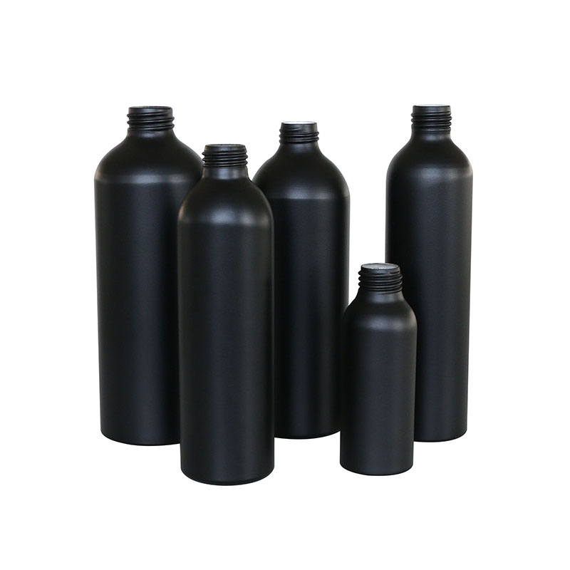 E-better Factory direct matte black 250ml 500ml 750ml aluminum  bottle for cosmetic shampoo gel cleaner
