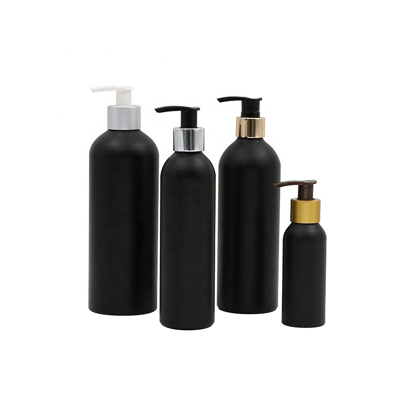 E-better Factory direct matte black 250ml 500ml 750ml aluminum bottle for cosmetic shampoo gel cleaner