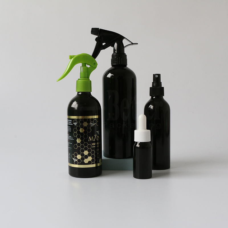 E-better support customized printing black glossy metal aluminum spray bottle for soap 200ml 300ml 500ml 1000ml