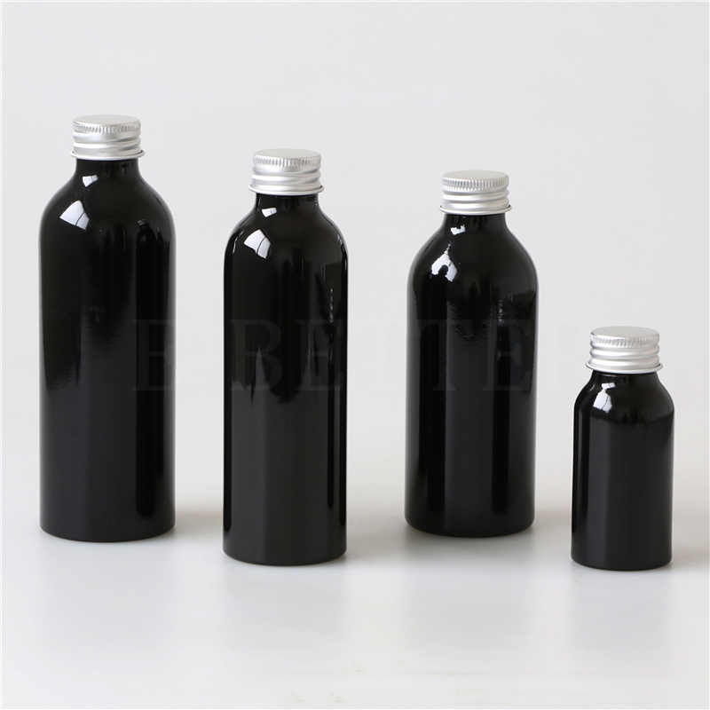 E-better support customized printing black glossy metal aluminum spray bottle for soap 200ml 300ml 500ml 1000ml