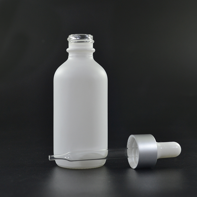 E liquid 30ml 60ml 120ml White/ black round boston glass dropper bottle for essential oil 1oz 2oz 4oz
