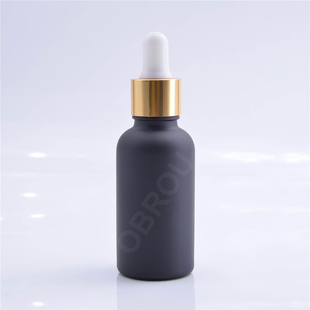 E liquid e juice Essential oil bottle 10ml 15ml 20ml 30ml 50ml 100ml Luxury Silver lid black matte glass dropper bottle