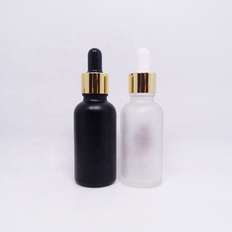 E liquid e juice Essential oil bottle 5ml 10ml 15ml 20ml 30ml 50ml 100ml Luxury bamboo lid black matte glass dropper bottle