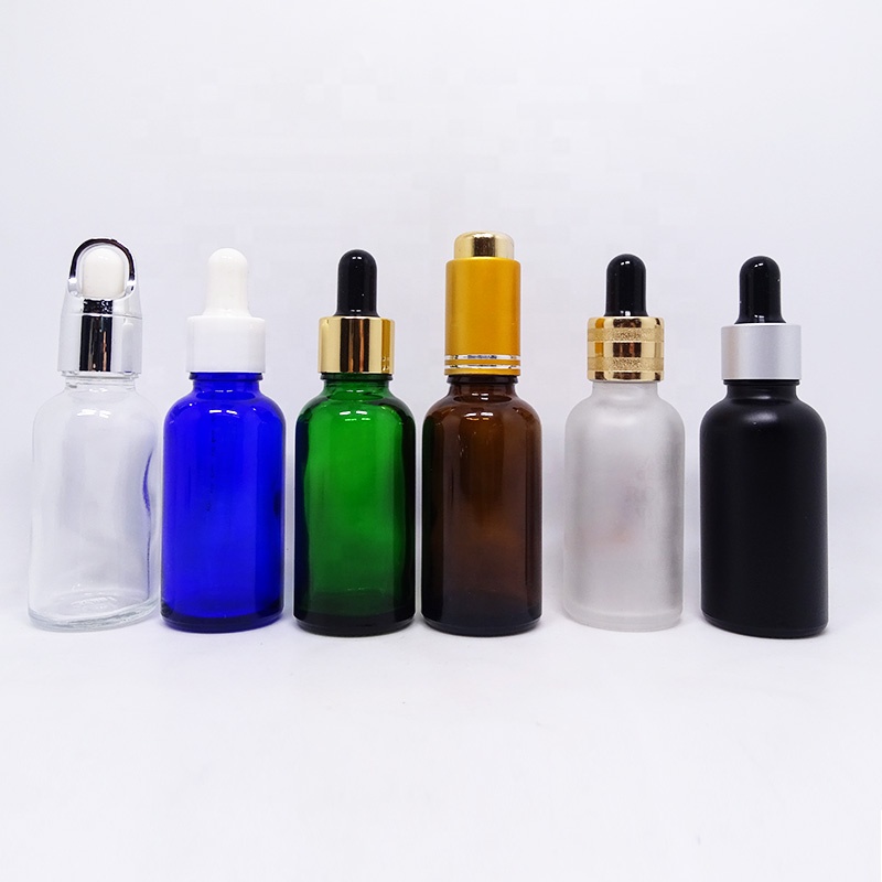 E liquid e juice Essential oil bottle 5ml 10ml 15ml 20ml 30ml 50ml 100ml Luxury bamboo lid black matte glass dropper bottle