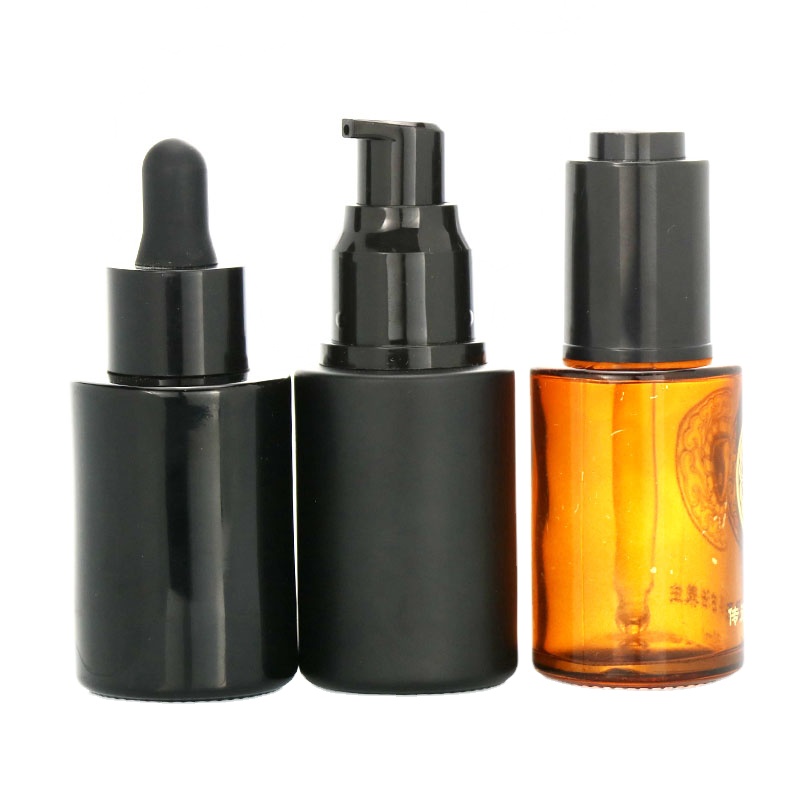 E liquid e juice Essential oil bottle 5ml 10ml 15ml 20ml 30ml 50ml 100ml Luxury lid black matte glass dropper bottle