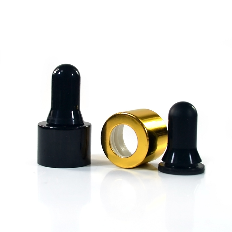 E vape oil 5ml 10ml 15ml 20ml 30ml 50ml 100ml matte black essential oil serum glass dropper bottle with gold siver black cap
