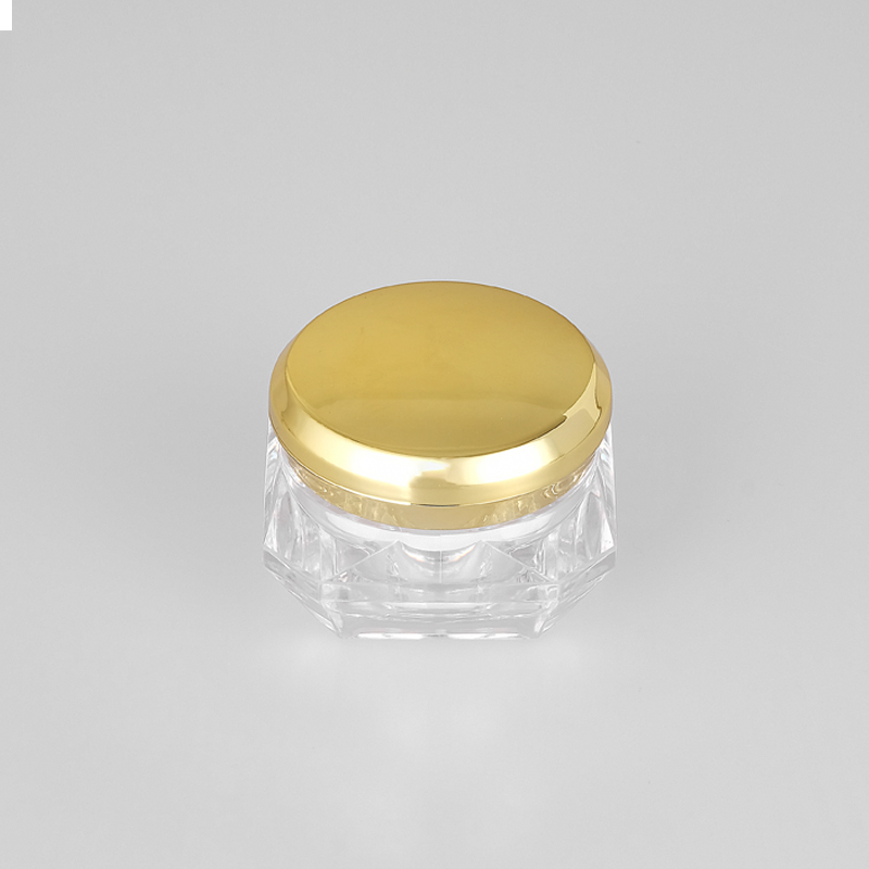 E1 5g 10g 15g 20g 30g in stock ready to ship luxury gold lid transparent diamond body acrylic plastic cosmetic cream jar