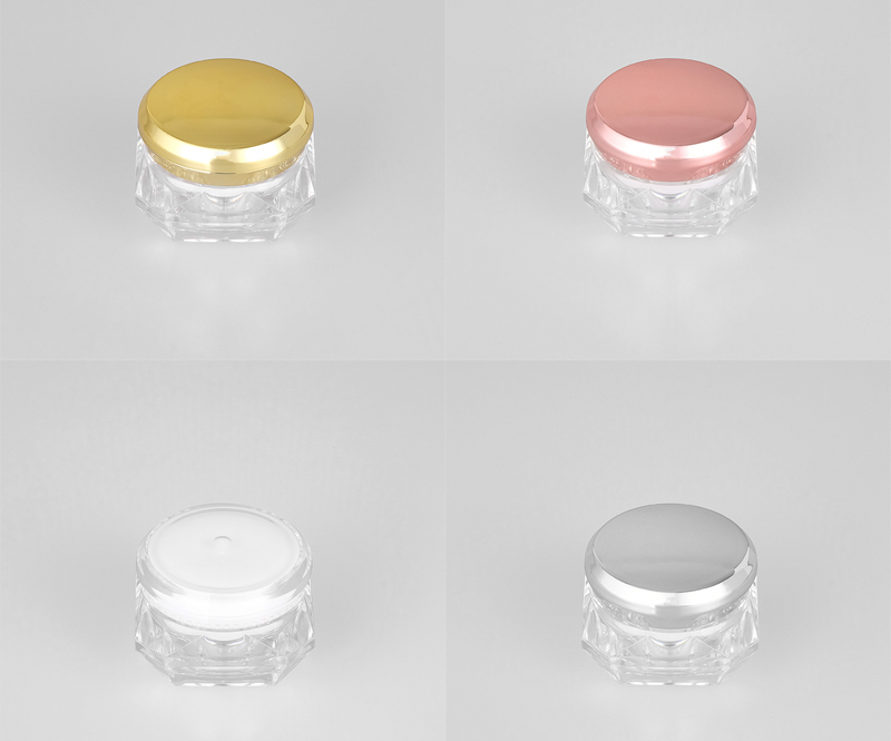 E1 5g 10g 15g 20g 30g in stock ready to ship luxury gold lid transparent diamond body acrylic plastic cosmetic cream jar